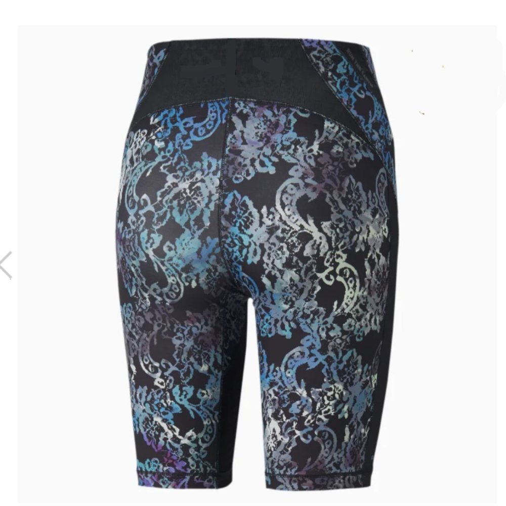 NWOT Koche' x Puma Collab Legion Blue Paisley Mesh Biker Shorts SZ Small